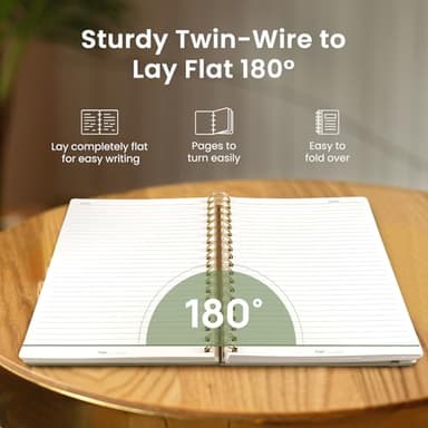 Lined Spiral Notebook Journal for Work, 300 Pages Thick B5 (7.1"x10") College Ruled Journal for Women & Writing, Hardcover Notebook for Note Taking, Perfect for Office Home School Supplies, Green - Image 4