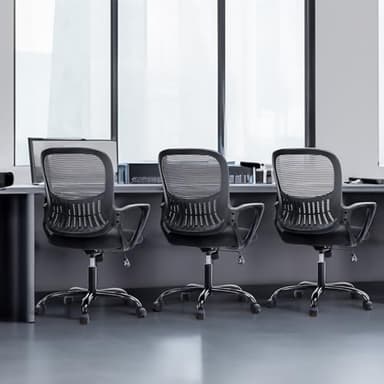 SMUG Office Computer Desk Chair, Ergonomic Mid-Back Mesh Rolling Work Swivel Task Chairs with Wheels, Comfortable Lumbar Support, Comfy Arms for Home, Bedroom, Study, Dorm, Student, Adults - Image 8