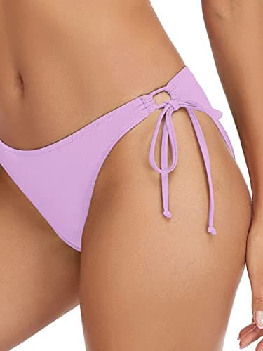 RELLECIGA Women's Purple Triangle Bikinis for Women Halter String Top with Tie Side Bikini Bottom Size X-Large - Image 7