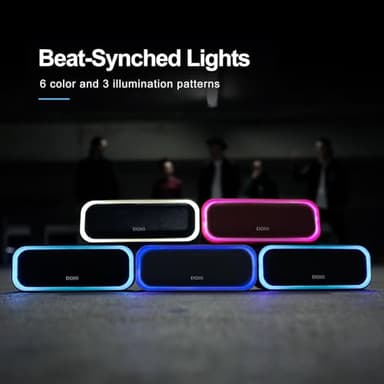 DOSS SoundBox Pro Bluetooth Speaker with 20W Stereo Sound, Active Extra Bass, IPX6 Waterproof, TWS Pairing, Multi-Colors Lights, 20H Playtime, Portable for Beach, Outdoor-Orange - Image 9