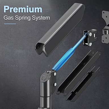 ErgoFocus Single Monitor Mount Arm Fits up to 32 Inch, Desk Mount Holds 4.4-19.8lbs Computer Screen, Full Motion Gas Spring Monitor Desk Mount, VESA Mount 75x75, 100x100 - Image 5