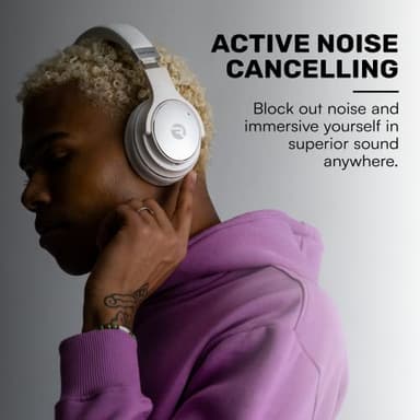 Raycon The Everyday Wireless Bluetooth Over Ear Headphones, with Active Noise Cancelling, Awareness Mode and Built in Microphone, IPX 4 Water Resistance, 40 Hours of Battery Life (Black) - Image 4