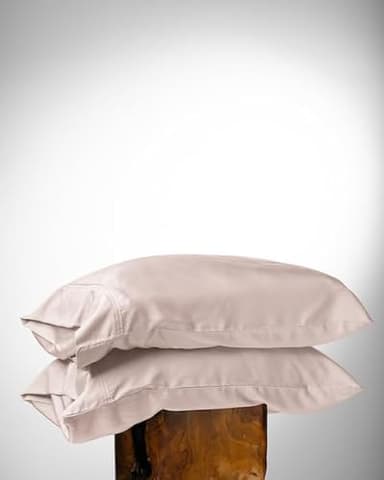 Olive + Crate Tencel Eucalyptus Cooling Duvet Cover Set - Hypoallergenic, Lyocell Tencel Duvet Cover - Soft, Temperature Regulating with Hidden Button Closure & Corner Ties - King Size [Barely Pink] - Image 4