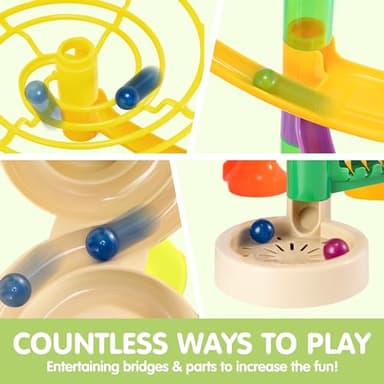 JOYIN 236Pcs Glowing Marble Run with Motorized Elevator- Construction Building Blocks Toys with 30 Glow in The Dark Plastic Marbles, STEM Toy for Boys and Girls Gift for Christmas - Image 6