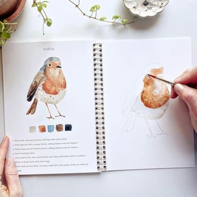 Watercolor Workbook,Beginner-Friendly W atercolor Workbook,12 Colors Watercolor Paint Set with Paint Brush,Art Crafts Painting Supplies,Beginner-Friendly Watercolor Painting Kit ((Flowers)) - Image 6