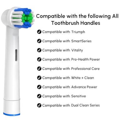 Replacement Toothbrush Heads Compatible with Oral B Braun, 12 Pcs Professional Electric Toothbrush Brush Heads Compatible with Oral B Replacement Heads Refill 7000/Pro 1000/9600/500/3000 - Image 2