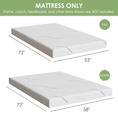 Wellynap 4 Inch Gel Memory Foam Sofa Mattress Queen Size, CertiPUR-US Certified, with Removable Washable Cover, for Guest Rooms, Sofas, RVs & Boats - Image 2