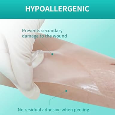 Dimora Transparent Film Dressing 50 Packs, Waterproof Adhesive Clear Bandages 4 in x 5 in, Wound Cover for IV Shield, Tattoo Aftercare Bandage,Clear Bandage Tape for Wound Care - Image 7