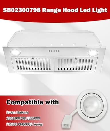 2 Pack SB02300798 Range Hood Led Light Compatible with Broan Nutone SB02300798 EE55000 PM500 PM500SS Series, AC12V MAX 20W not applicable to 12VDC or 3V other voltage - Image 3
