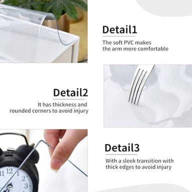 LBJFYHJN Clear Desk Mat, Non-Slip PVC Desk Protector Mat with Round Edge, Heat Resistant & Waterproof Clear Desk Writing Mat for Home and Office (23.6"*15.7") - Image 4