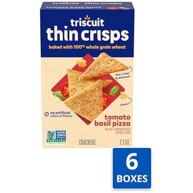 Triscuit Thin Crisps Tomato Basil Pizza Whole Grain Wheat Crackers, Lunch Snacks, Bulk Snack Crackers, 6-7.1 oz Boxes - Image 4