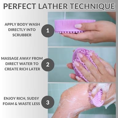 Avilana Silicone Body Scrubber – Gentle Shower Brush & Loofah Alternative- Food Grade & Lab Tested – Fast-Drying, Hygienic, BPA-Free Silicone Body Gentle Exfoliator (Green, Massage) - Image 8
