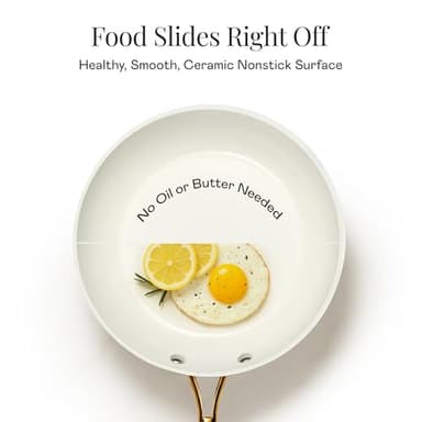 Gotham Steel 12 Pc Ceramic Cookware Set Nonstick, Ceramic Pots and Pans Set Non Stick with Steamer for Cooking, Non Toxic PFOA PFOS Free, Premium Stay Cool Handles, Oven & Dishwasher Safe - Image 3