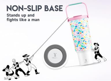 Meoky 40 oz Tumbler with Handle and Straw, Insulated Water Bottle, Stainless Steel Travel Mug, Keeps Cold for 34 Hours, 100% Leak Proof, Fits in Car Cup Holder (Leopard) - Image 7