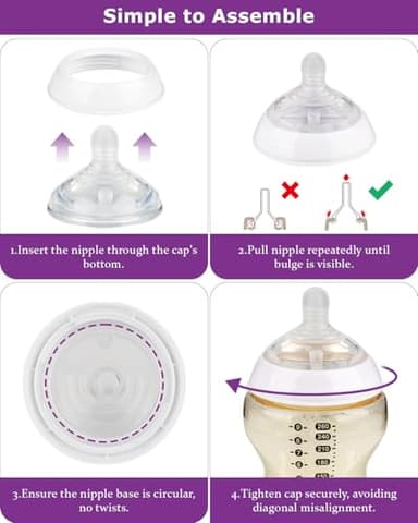 Silicone Baby Bottle Nipples for Tommee Natural Start Anti-Colic Bottles &Advanced Anti-Colic Bottles,Closer to Nature Bottles,Medium Flow,Size 2 Nipple,3m+, 6 Count - Image 7