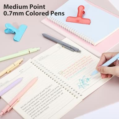 FIOVER Colored Pens, 12 Pack Colorful Gel Pens, Quick-Dry 0.7mm Medium Point for Journaling, Note Taking, Doodling, Aesthetic Office School Supplies, Gifts for Women Men - Image 4