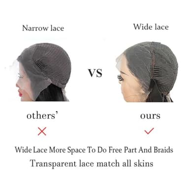 Lace Front Wigs Human Hair Pre Plucked Glueless Wigs Wide Lace 180 Density Human Hair Wigs 13x4 Body Wave Wig 18 Inches Natural Color - Image 5
