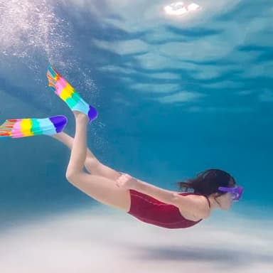 Swimming Training Fins,Kids Swim Fins,Comfortable Swimming Flippers Suitable for Children,Beginners,Girls,Boys,Adults (2C-ZAAmericanBlue, S) - Image 8