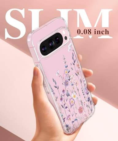 GVIEWIN for Google Pixel 9 Case/Pixel 9 Pro Case, [Screen Protector] [Military Grade Protection] Clear Floral Slim Shockproof Protective Women Phone Case Cover for Pixel 9 (Floratopia/Colorful) - Image 6