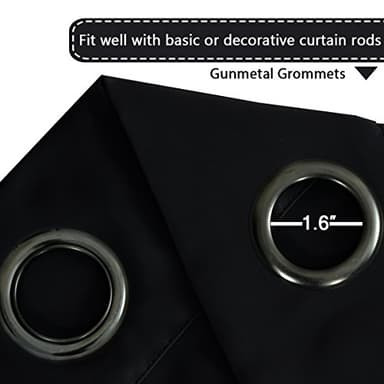 H.VERSAILTEX Blackout Patio Curtains 100 x 108 Inches for Sliding Door Extral Wide Blackout Curtain Panels Thermal Insulated Room Divider - Grommet Top, 9' Tall by 8.5' Wide - Jet Black - Image 3