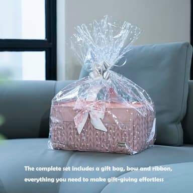 LUKJOJO Luxurious Baby Diaper Caddy, Nursery Storage Basket for Newborn Boy and Girl, Travel Baby Basket for Diapers Baby Wipes, Organizer Tote Bag Storage Bin, Baby Shower Gifts(dusty rose) - Image 3