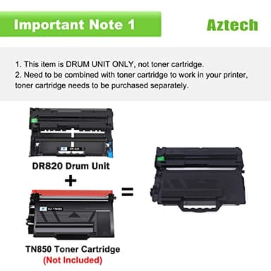 Aztech Compatible Drum Unit Replacement for Brother DR820 DR-820 DR 820 for Brother HL-L6200DW MFC-L5850DW MFC-L5900DW MFC-L6700DW MFC-L5800DW HLL6200DW HL-L5200DW HLL5100DN Printer (Black, 2-Pack) - Image 2