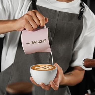 MHW-3BOMBER Milk Frothing Pitcher 600ml/20oz Espresso Steaming Pitcher Stainless Steel Frothing Cup Capuccino Latte Art Pitcher, Pink P5018-OS - Image 5