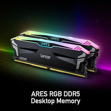 Lexar 32GB (2x16GB) ARES RGB DDR5 RAM 6800MT/s CL34 1.4V Desktop Memory - Intel XMP 3.0 & AMD Expo Compatible, Black (LD5U16G68C34LA-RGD) - Image 2