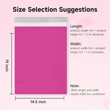 TRAEKESYI Pink Poly Mailers 14.5X19 100 Pack, Strong Adhesive Shipping Envelopes for Clothing/Shirt, Poly Bags for Small Businesses, Waterproof Mailing for Shipping, Packages Bags - Image 2
