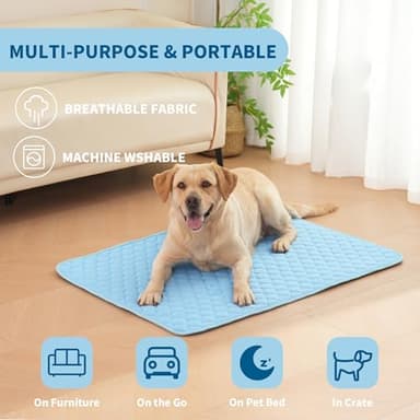 MARUNDA Dog Cooling Mat, No Need to Freeze Or Refrigerate This Cool Pet Pad Cat Mats- Keep Your Pet Cool, Machine Washable., Blue - Image 2