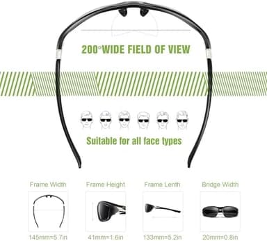 3 Pack Polarized Sports Sunglasses for Men, Mens Sunglasses Wrap Around UV Protection for Cycling Fishing Driving - Image 6