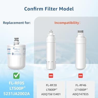 Filterlogic 5231JA2002A Refrigerator Water Filter, Replacement for LG® LT500P®, GEN11042FR-08, ADQ72910911, ADQ72910901, Kenmore 9890, 46-9890, LFX25974ST, LMX25964ST, LSC27925ST, 3 Pack - Image 3