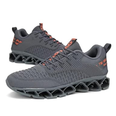 Mens Running Shoes Lace up Blade Non Slip Fashion Sneakers Breathable Mesh Casual Sport Athletic Walking Shoes - Image 6