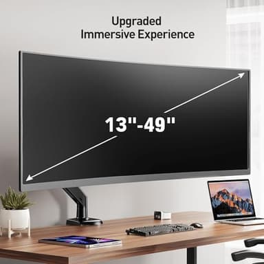 ErGear 13 to 49 inches Single Monitor Mount for Ultrawide Screens, Holds 26.5lbs, Gas Springs Single Monitor Arm, Single Monitor Stand with Swivel, Tilt, Rotation for Home and Office, VESA 75/100mm - Image 2