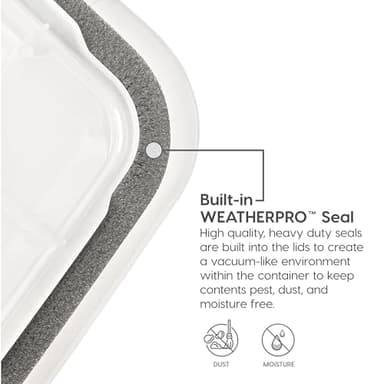 IRIS USA File Box WeatherPro File Organizer Plastic File Box for Letter/Legal File, Water Resistant Document Box, Durable Lid, Seal w/ Secure Latching Buckles, Stackable, Nestable, Clear 32 Qt. 4Pack - Image 2