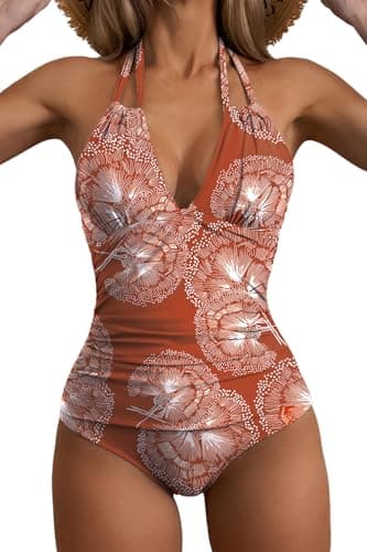 B2prity Women's Slimming One Piece Swimsuits Tummy Control Bathing Suit Halter Swimwear for Big Busted Curvy Woman - Image 1