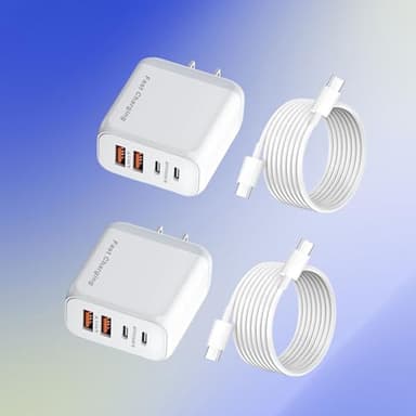 40W USB C Wall Charger, 4-Port,40w PD Power Adapter + QC Wall Plug Multiport Type C Charging Block Cube, A+C Charging Blocks USB-c Fast chargingCompatible with i Phone 16/15/14/13 (2 Pack with Cable) - Image 4