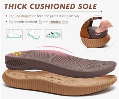 KuaiLu Walking Orthopedic Sandals Womens Comfortable Arch Support Hiking Sandles Plantar Fasciitis Athletic Sport Recovery Cushion Summer Travel Outdoor Open Toe Water Sandals Brown Khaki Size 8.5 - Image 6