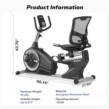 MERACH Recumbent Exercise Bikes for home, Light Commercial Recumbent Exercise Bike for Seniors Adults, Magnetic Recumbent Stationary Bike with Exclusive Apps, LCD, Heart Rate Handle - Image 7