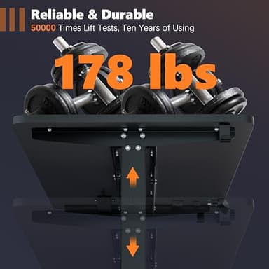 Monomi Electric Height Adjustable Standing Desk, 48x24 Inches, Ergonomic Home Office Sit/Stand Up Desk (Black Steel Frame/Black Top) - Image 4