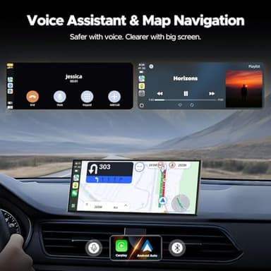 Volam 10.25'' Carplay Screen for car with Netflix YouTube and Backup Camera for iPhone Android Auto Upgraded Wireless AI Video Entertainment BOX Built-in Apps Voice Control GPS for iOS 10+ Android 11+ - Image 6