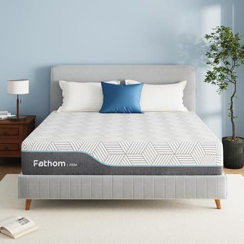 FATHOM Firm King Mattress 12 Inch Memory Foam Mattress King Size Bed in a Box for Back Pain Relief and Cool Sleep with Gel Foam and Removeable Fiberglass Free Cover, CertiPUR-US Certified - Image 1