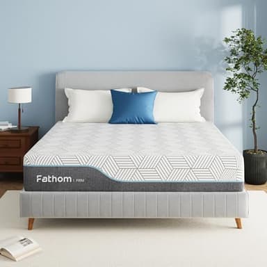 FATHOM Firm King Mattress 12 Inch Memory Foam Mattress King Size Bed in a Box for Back Pain Relief and Cool Sleep with Gel Foam and Removeable Fiberglass Free Cover, CertiPUR-US Certified - Image 1