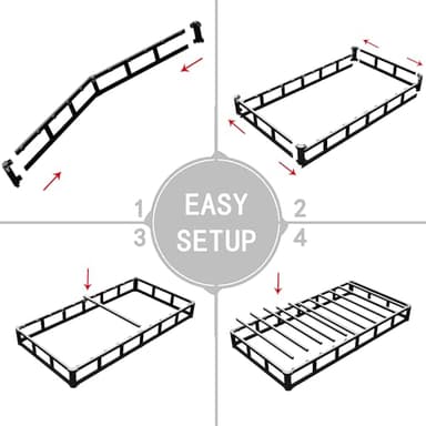 HOBINCHE Low Profile Box Spring Twin,3 Inch Box Spring for Twin Size Bed,Heavy Duty Bed Base,Metal Mattress Foundation,Easy Assembly/Noise Free/Non Slip - Image 6