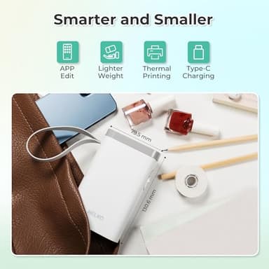 Nelko Label Maker Machine with Tape, P21 Bluetooth Label Printer, Wireless Mini Label Makers with Multiple Templates for School Office Home, White - Image 4