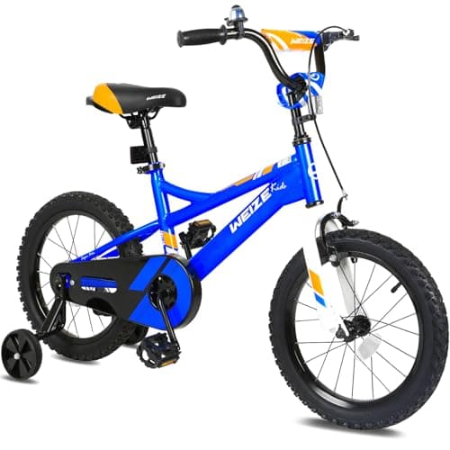WEIZE Kids Bike,16 Inch Children Bicycle for Boys Girls Ages 4-12 Years Old, Rider Height 38-48 Inch, Coaster Brake, Blue - Image 1