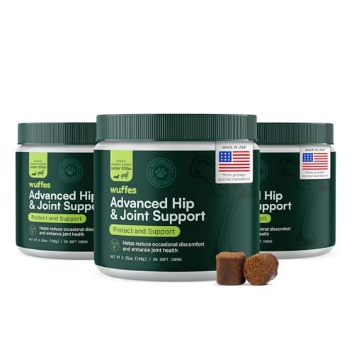 Wuffes Chewable Dog Hip & Joint Supplement - Glucosamine & Chondroitin Chews - Dog Joint Supplements & Vitamins - Extended Joint Care (Small&Medium Breeds (0-65 lbs), 180 Chews (Pack of 3)) - Image 1