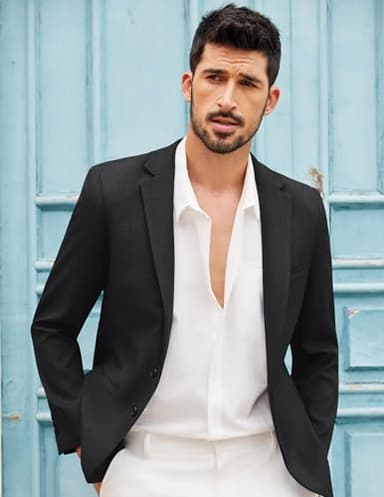 COOFANDY Mens Blazer Two Button Suit Jackets Lapel Collar Sport Coats with Pockets - Image 8