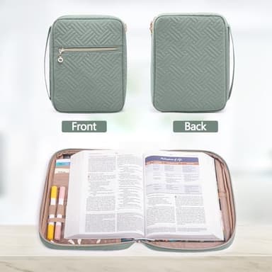 APLUFINE Bible Cover for Women - Soft Bible Case - Carrying Book Case for Bible Accessories - Bible Holder Case for Women - Girls Bible Bag - Bible Carrier - Bible Sleeve - Church Bag - Image 5