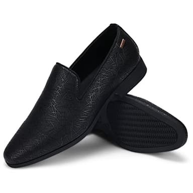UUBARIS Mens Loafers Dress Slip On Driving Wedding Party Shoes Line Black Size 7 - Image 6